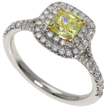 TIFFANY&Co. Soleste Fancy Vivid Yellow Diamond Ring Platinum PT950 K18 White GoldLadies [Used]
