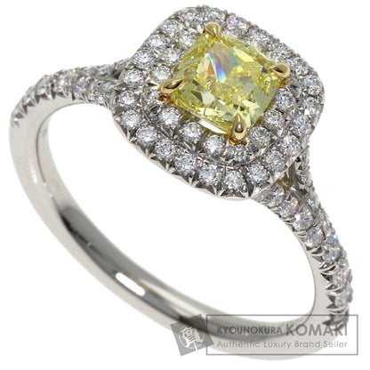 TIFFANY&Co. Soleste Fancy Vivid Yellow Diamond Ring Platinum PT950 K18 White GoldLadies [Used]