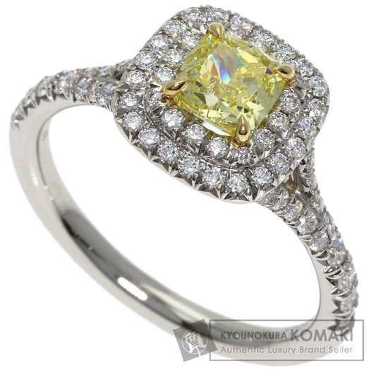 TIFFANY&Co. Soleste Fancy Vivid Yellow Diamond Ring Platinum PT950 K18 White GoldLadies [Used]