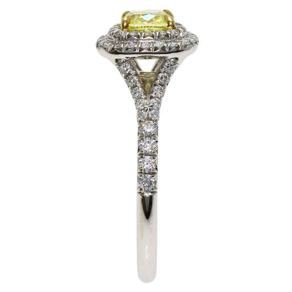 TIFFANY&Co. Soleste Fancy Vivid Yellow Diamond Ring Platinum PT950 K18 White GoldLadies [Used]