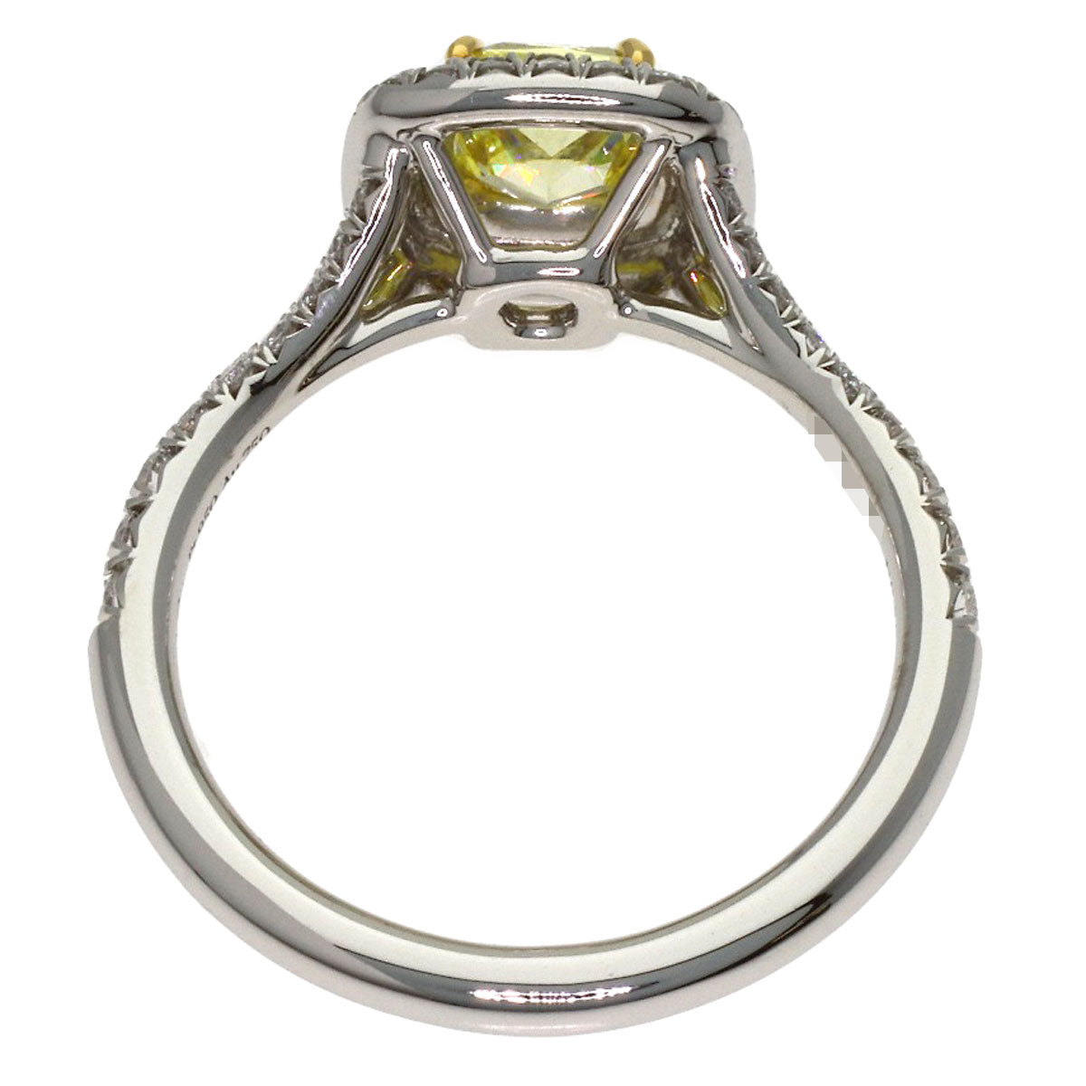 TIFFANY&Co. Soleste Fancy Vivid Yellow Diamond Ring Platinum PT950 K18 White GoldLadies [Used]