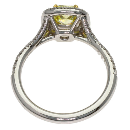 TIFFANY&Co. Soleste Fancy Vivid Yellow Diamond Ring Platinum PT950 K18 White GoldLadies [Used]
