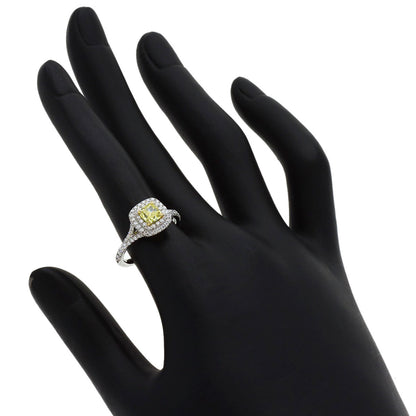 TIFFANY&Co. Soleste Fancy Vivid Yellow Diamond Ring Platinum PT950 K18 White GoldLadies [Used]