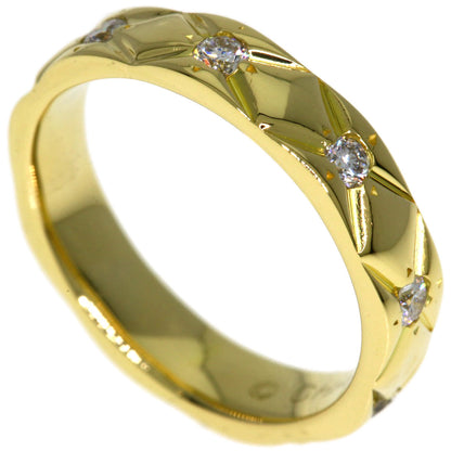 CHANEL Matelasse Half Eternity Diamond Ring Ring K18 Yellow Gold Ladies [Used]