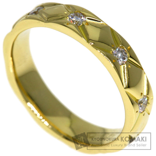 CHANEL Matelasse Half Eternity Diamond Ring Ring K18 Yellow Gold Ladies [Used]