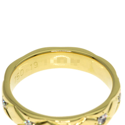 CHANEL Matelasse Half Eternity Diamond Ring Ring K18 Yellow Gold Ladies [Used]