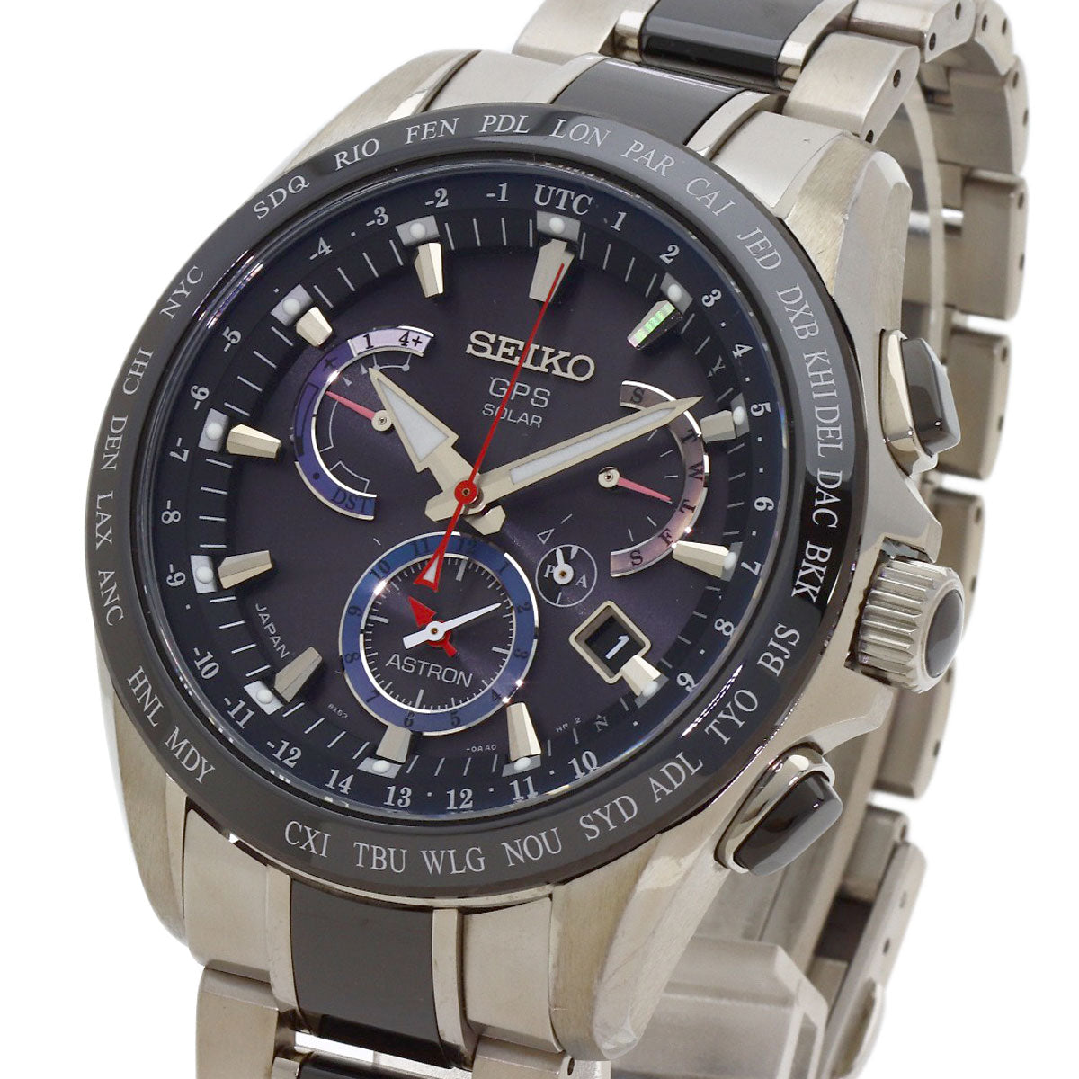 SEIKO Astron 8X Series Dual Time Watches SBXB041 8X53-0AB0-2 Titanium/Titanium x Ceramic mens