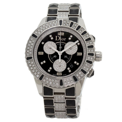 CHRISTIAN DIOR Crystal Chronograph Diamond Watches CD11431D Stainless Steel/Stainless Steel mens