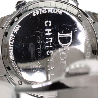CHRISTIAN DIOR Crystal Chronograph Diamond Watches CD11431D Stainless Steel/Stainless Steel mens