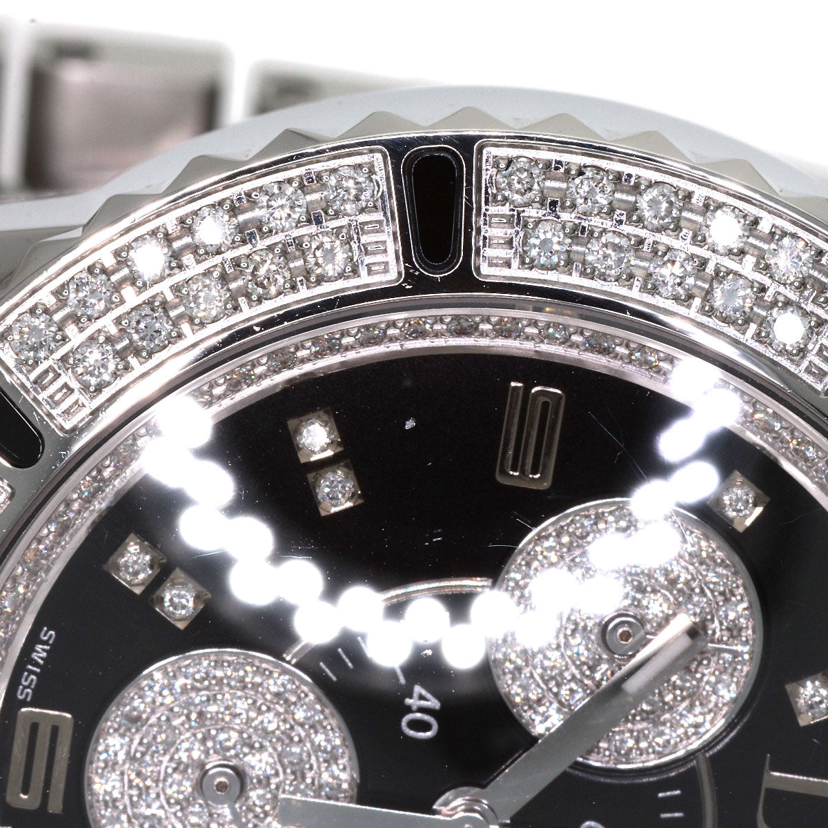 CHRISTIAN DIOR Crystal Chronograph Diamond Watches CD11431D Stainless Steel/Stainless Steel mens