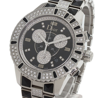 CHRISTIAN DIOR Crystal Chronograph Diamond Watches CD11431D Stainless Steel/Stainless Steel mens
