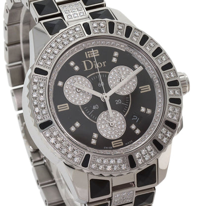 CHRISTIAN DIOR Crystal Chronograph Diamond Watches CD11431D Stainless Steel/Stainless Steel mens