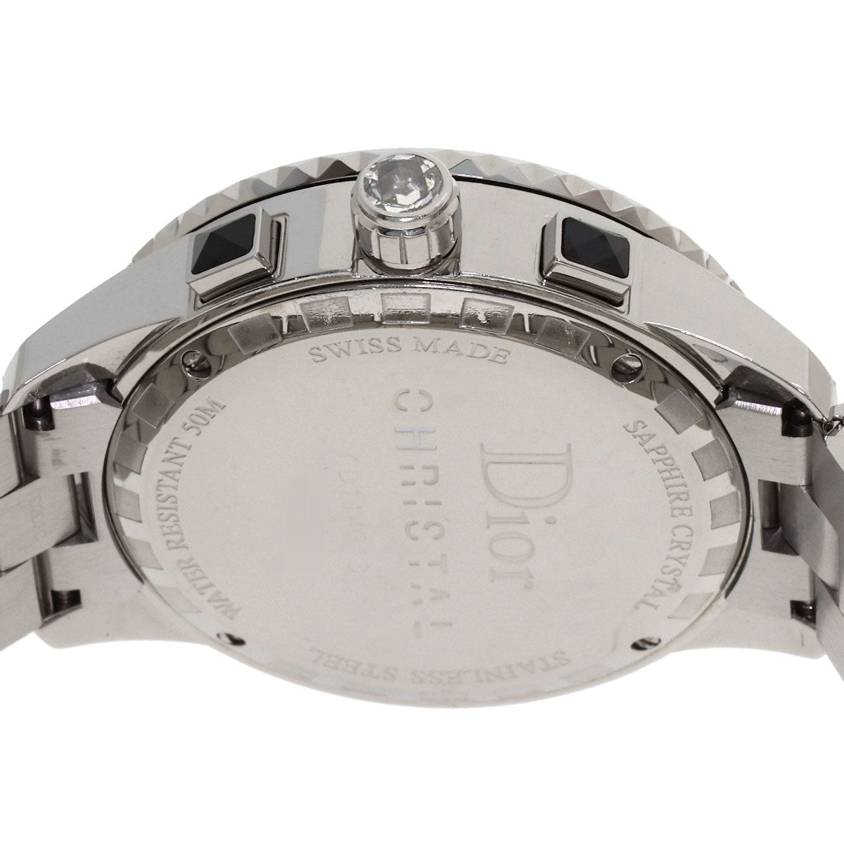 CHRISTIAN DIOR Crystal Chronograph Diamond Watches CD11431D Stainless Steel/Stainless Steel mens