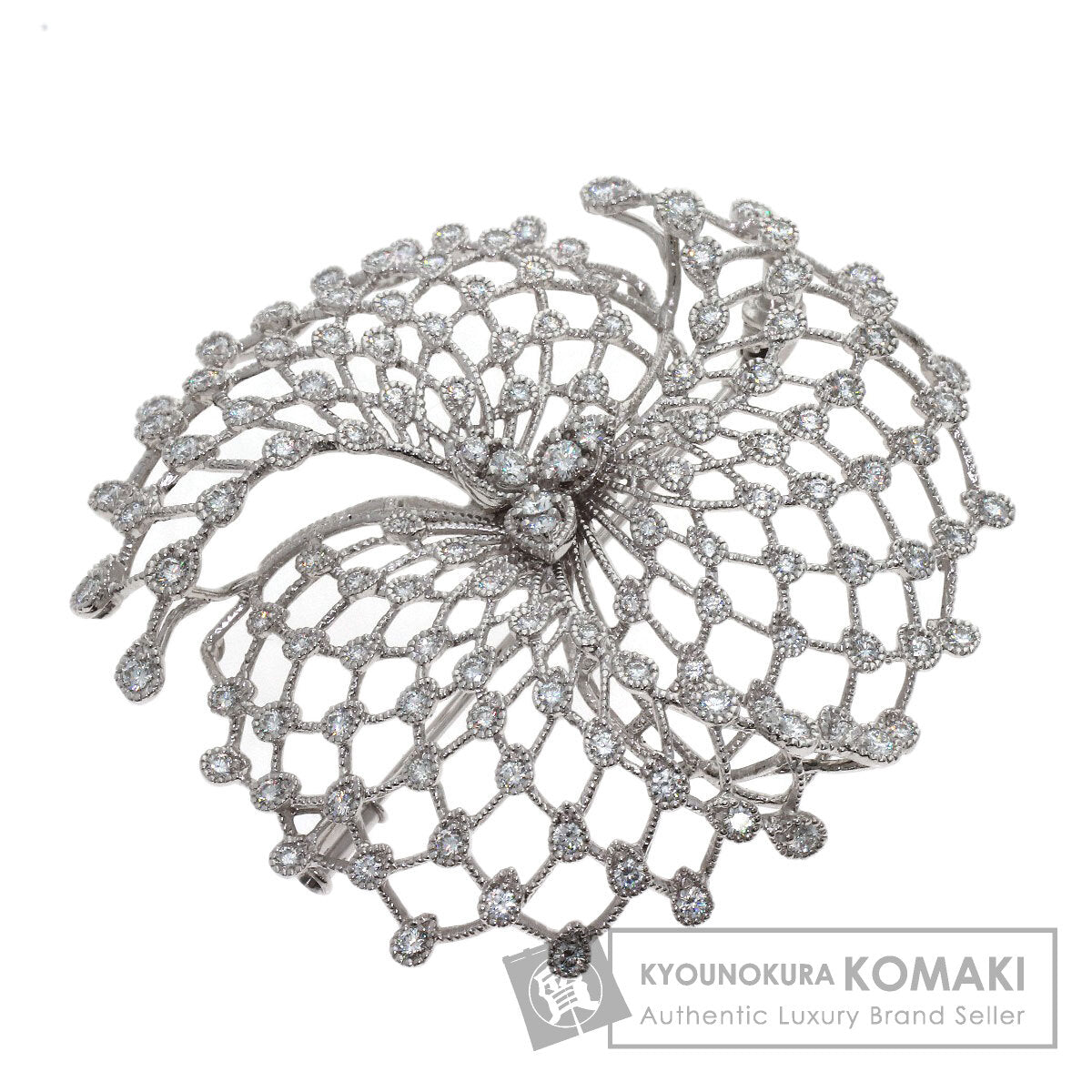 Queen Diamond Brooch K18 White Gold PT950Ladies [Used]