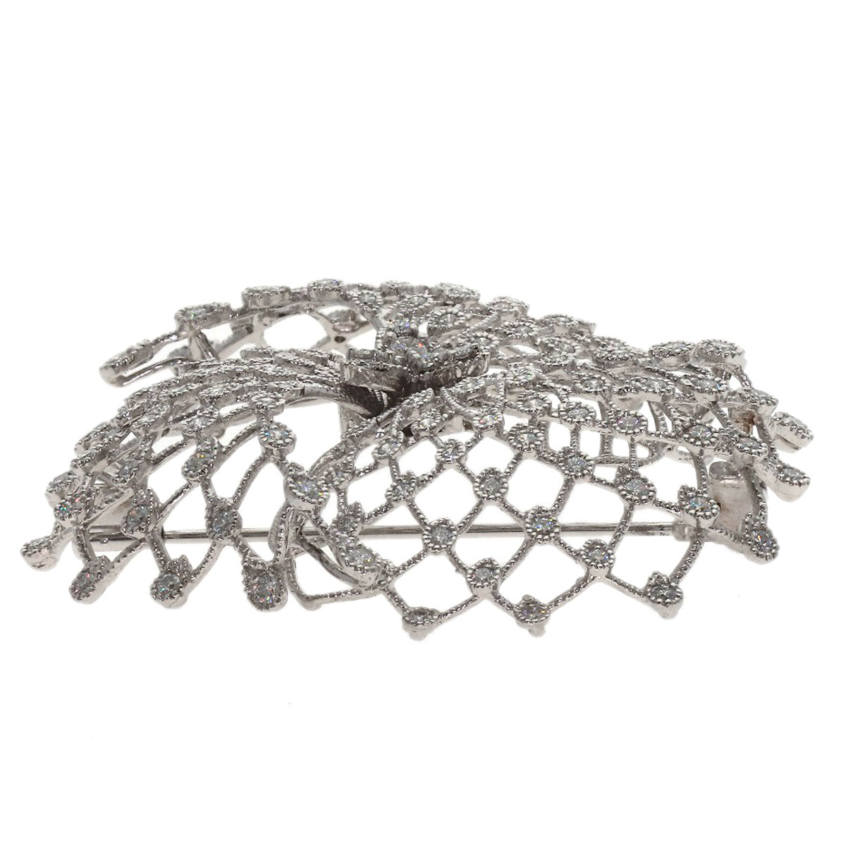Queen Diamond Brooch K18 White Gold PT950Ladies [Used]