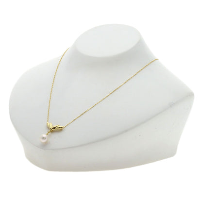 MIKIMOTO Pearl Pearl Diamond Necklace K18 Yellow Gold Ladies [Used]