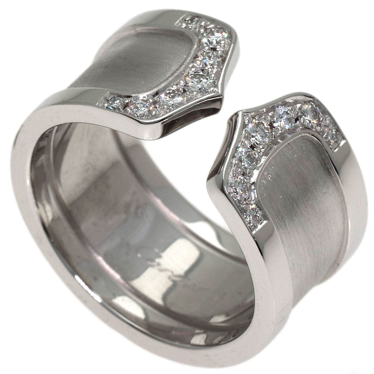 CARTIER C2 Ring Diamond Ring K18 White Gold Ladies [Used]
