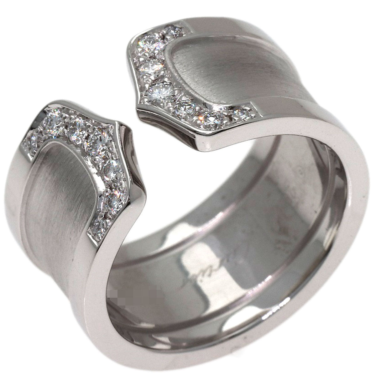 CARTIER C2 Ring Diamond Ring K18 White Gold Ladies [Used]