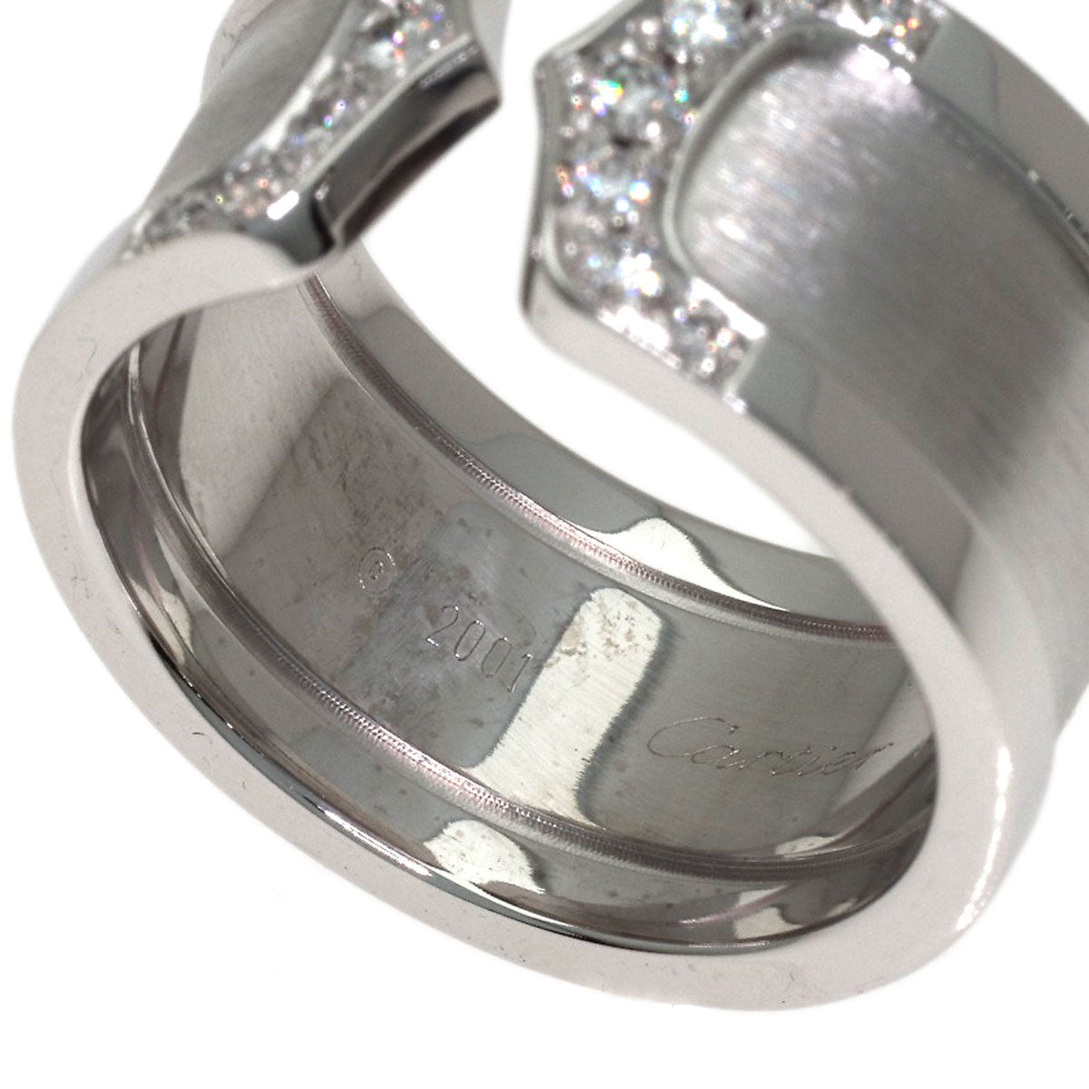CARTIER C2 Ring Diamond Ring K18 White Gold Ladies [Used]