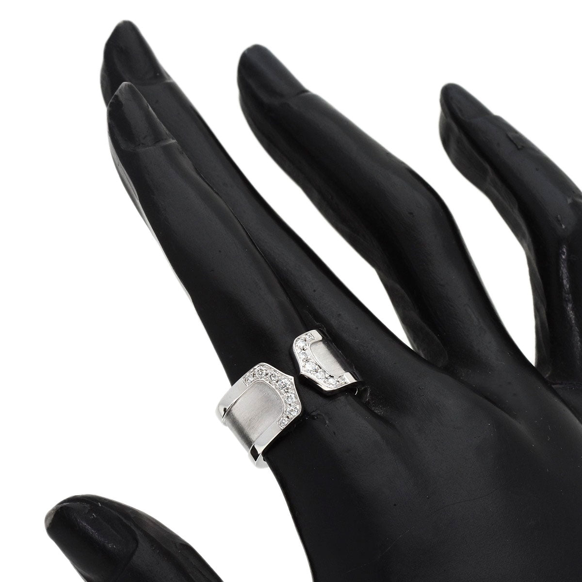 CARTIER C2 Ring Diamond Ring K18 White Gold Ladies [Used]