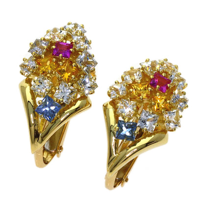Jeunet sapphire Earring K18 Yellow Gold Ladies [Used]