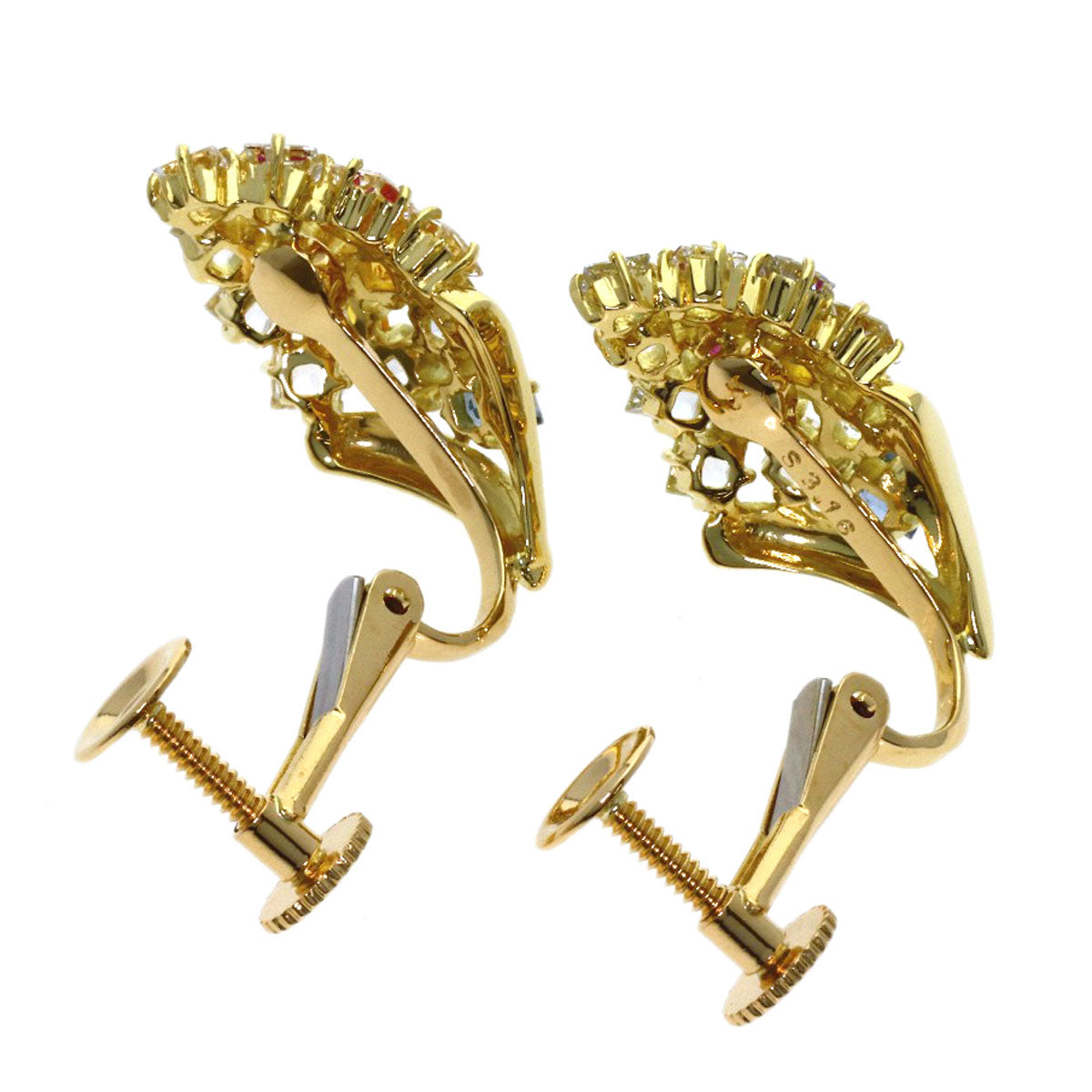 Jeunet sapphire Earring K18 Yellow Gold Ladies [Used]