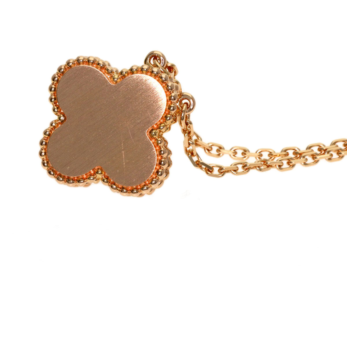 Van Cleef & Arpels Vintage Alhambra 2021 Holiday Limited Edition Rhodonite Diamond Necklace K18 Pink Gold Ladies [Used]