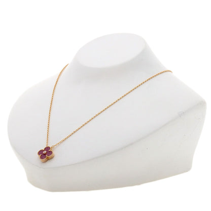 Van Cleef & Arpels Vintage Alhambra 2021 Holiday Limited Edition Rhodonite Diamond Necklace K18 Pink Gold Ladies [Used]