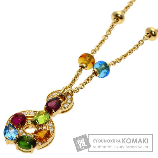 BVLGARI Astrale Cerchi Multistone Diamond Necklace K18 Yellow Gold Ladies [Used]