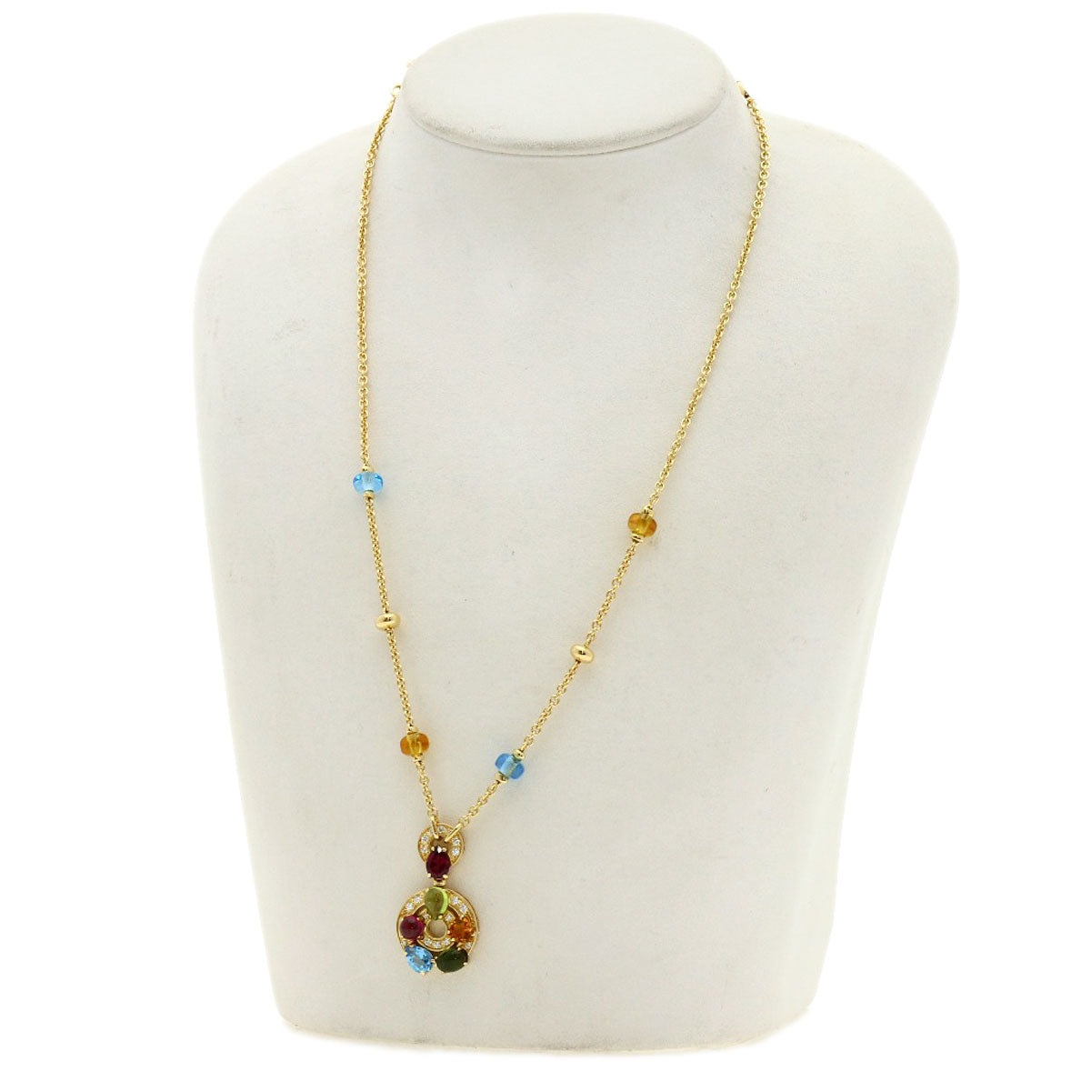 BVLGARI Astrale Cerchi Multistone Diamond Necklace K18 Yellow Gold Ladies [Used]