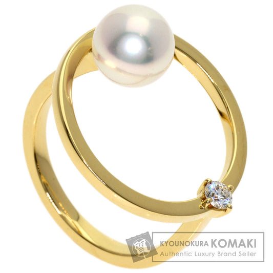 TASAKI Kinetic Diamond Pearl Pearl Ring K18 Yellow Gold Ladies [Used]