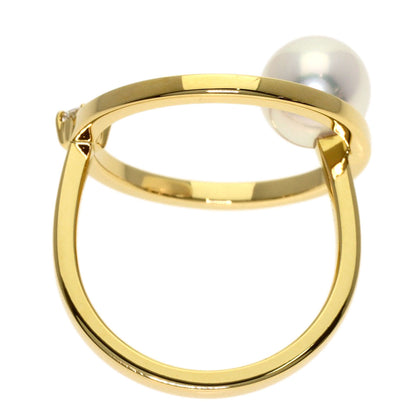 TASAKI Kinetic Diamond Pearl Pearl Ring K18 Yellow Gold Ladies [Used]