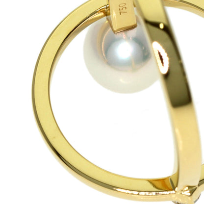 TASAKI Kinetic Diamond Pearl Pearl Ring K18 Yellow Gold Ladies [Used]