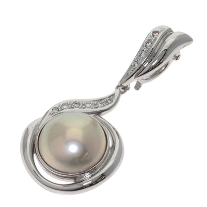 TASAKI Mabe Pearl Diamond Pendant top K14 White Gold Ladies [Used]
