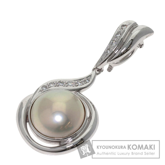 TASAKI Mabe Pearl Diamond Pendant top K14 White Gold Ladies [Used]