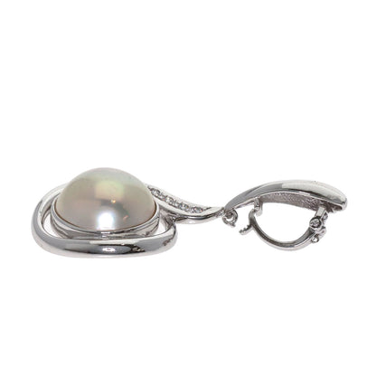 TASAKI Mabe Pearl Diamond Pendant top K14 White Gold Ladies [Used]