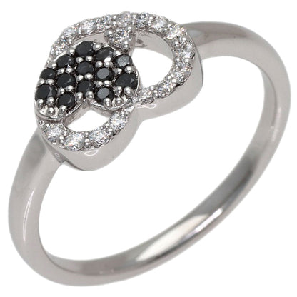 Ponte Vecchio Heart Diamond Black Diamond Ring K18 White Gold Ladies [Used]