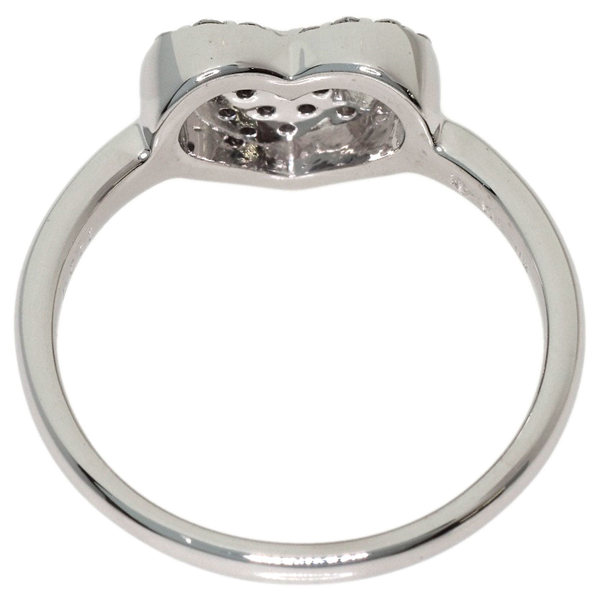 Ponte Vecchio Heart Diamond Black Diamond Ring K18 White Gold Ladies [Used]