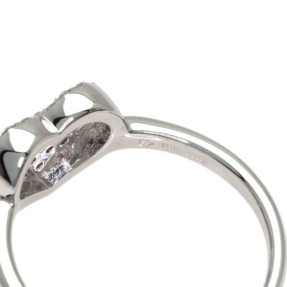 Ponte Vecchio Heart Diamond Black Diamond Ring K18 White Gold Ladies [Used]