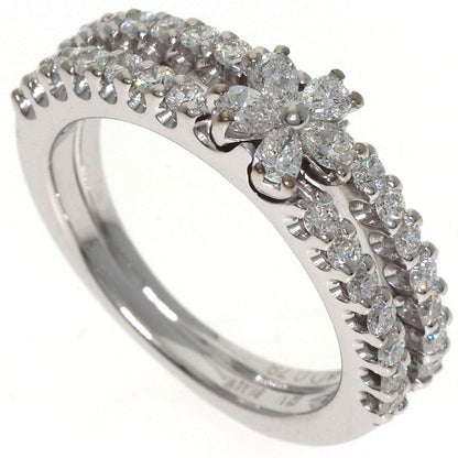 Ponte Vecchio Flower motif Diamond Ring K18 White Gold Ladies [Used]