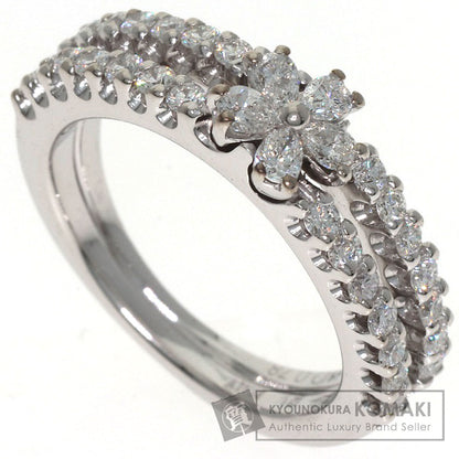 Ponte Vecchio Flower motif Diamond Ring K18 White Gold Ladies [Used]