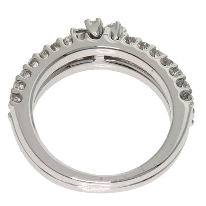 Ponte Vecchio Flower motif Diamond Ring K18 White Gold Ladies [Used]