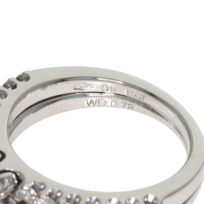 Ponte Vecchio Flower motif Diamond Ring K18 White Gold Ladies [Used]