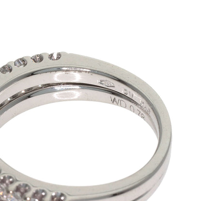 Ponte Vecchio Flower motif Diamond Ring K18 White Gold Ladies [Used]