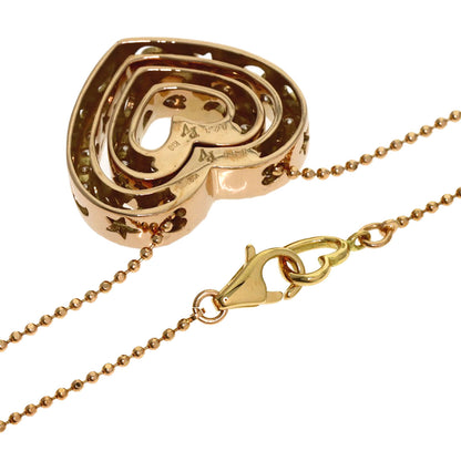 Ponte Vecchio Heart Diamond Necklace K18 Pink Gold Ladies [Used]