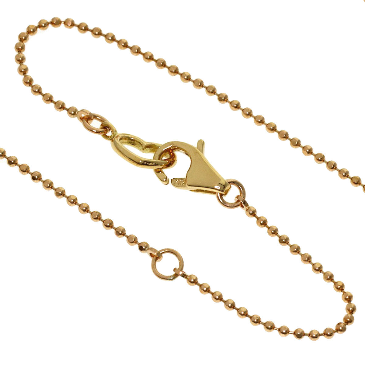 Ponte Vecchio Heart Diamond Necklace K18 Pink Gold Ladies [Used]