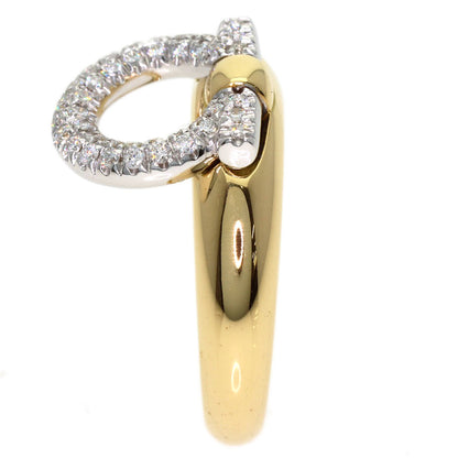 Salvatore Ferragamo Gancini Pavé Diamonds Ring K18 Yellow Gold Ladies [Used]
