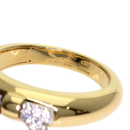 Salvatore Ferragamo Gancini Pavé Diamonds Ring K18 Yellow Gold Ladies [Used]