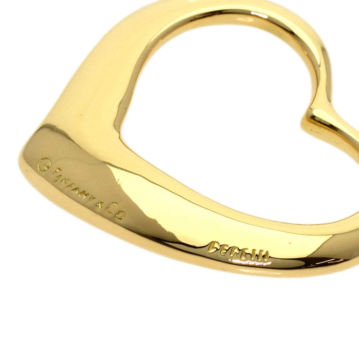 TIFFANY&Co. Open heart Pendant top K18 Yellow Gold Ladies [Used]