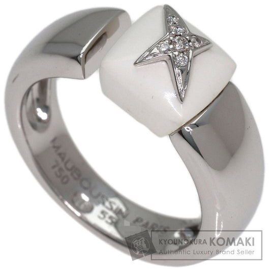 MAUBOUSSIN Etoile Sublime Ceramic Diamond #55 Ring K18 White Gold Ladies [Used]